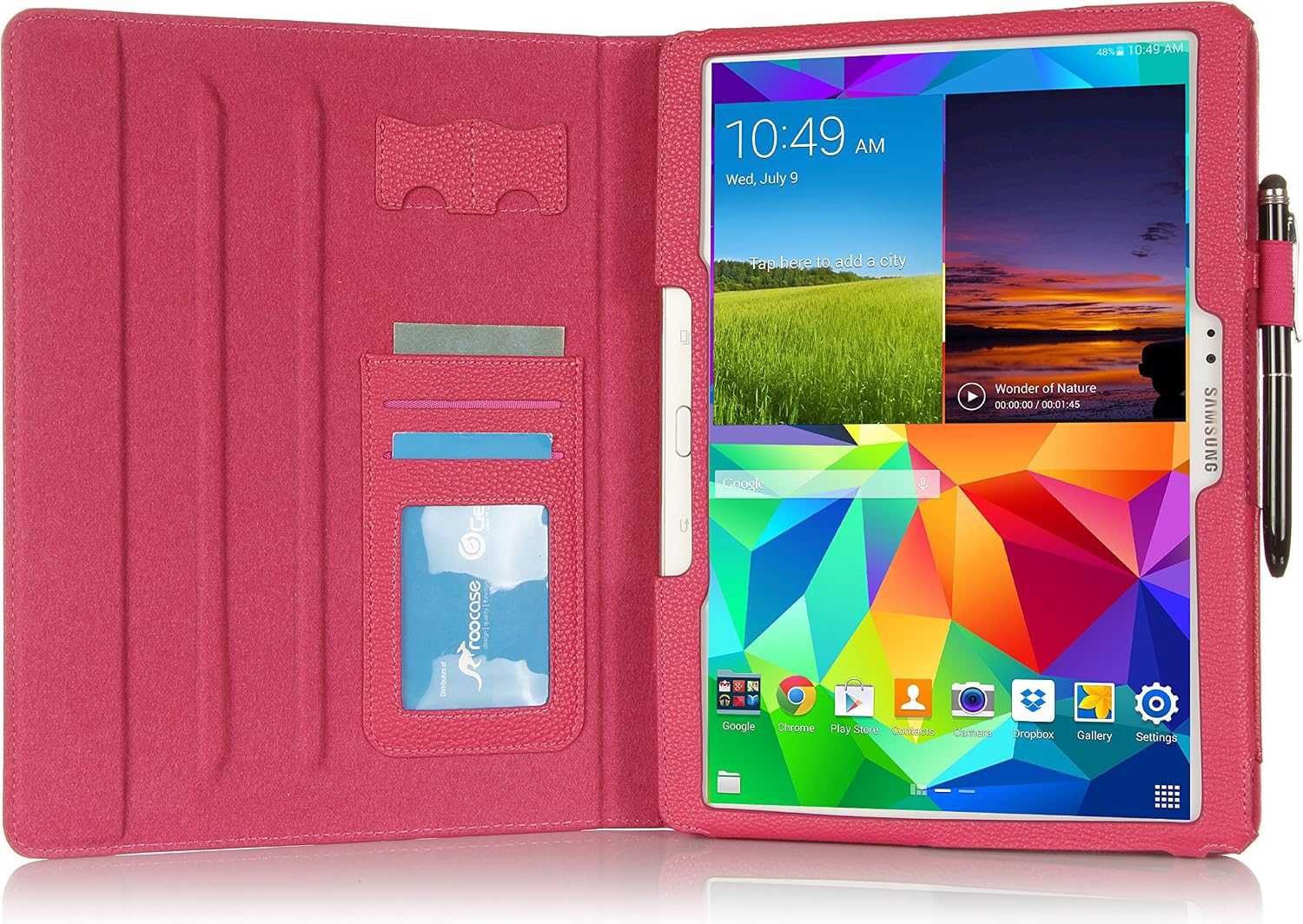 roocase Samsung Galaxy Tab S 10.5 Case - Dual View Multi-Angle Stand 10.5-Inch 10.5" Tablet Cover - Magenta (with Auto Wake/Sleep Smart Cover)