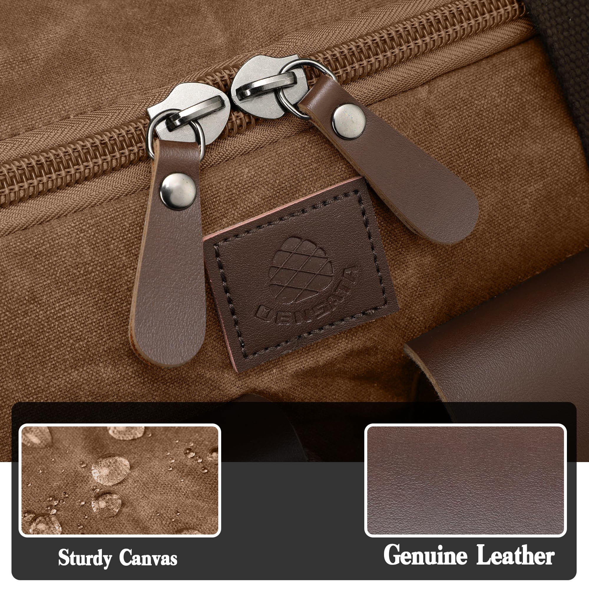 Bolsa de viaje de 60 litros, bolsa de lona expandible de piel auténtica, bolsa de viaje mejorada para fin de semana, marrón, (Vintage Dark Brown), Large-50L, Classic