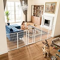 Vista 38 de FXW Puerta para perros extra ancha diseñada para uso en interiores, ancho ajustable de hasta 137 pulgadas de ancho