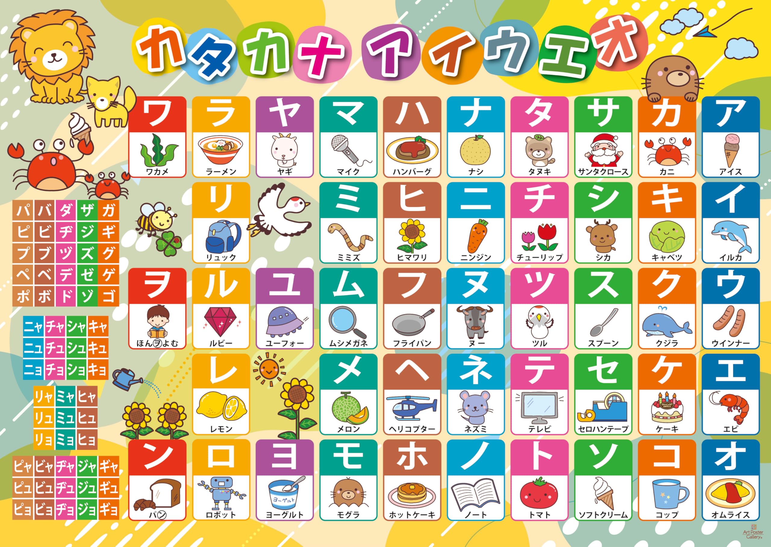 ひらがなカタカナ数字アルファベットA2ポスター 4枚セット 知育おもちゃ