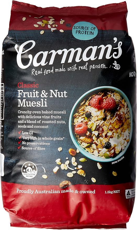 Carman's Muesli Toasted Classic Fruit and Nut 1.5kg