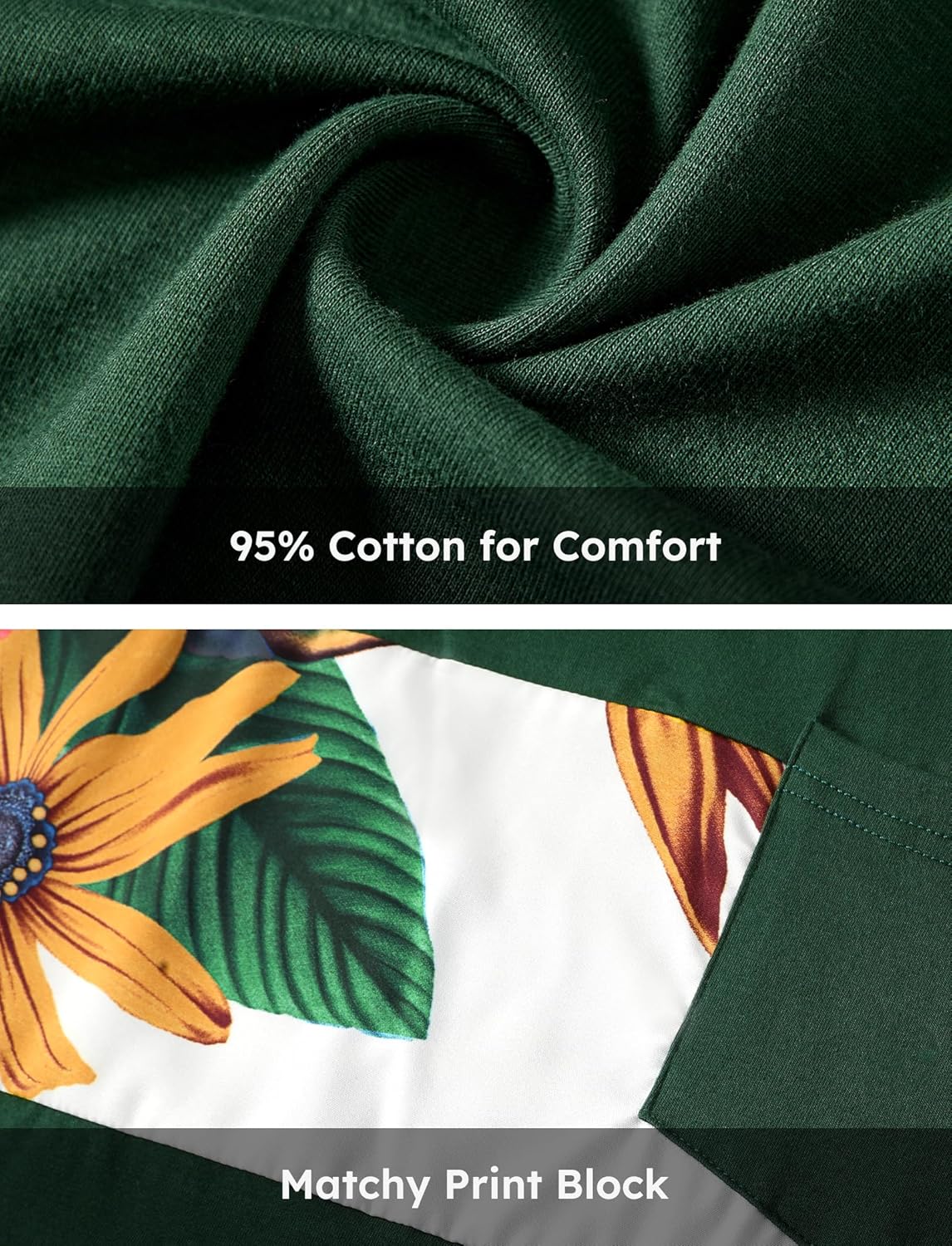 PATPAT Family Matching Outfits Mommy and Me Dresses Hawaiian Tropical Vacation Beach Spaghetti Strap Dress and Shirt - Image 6