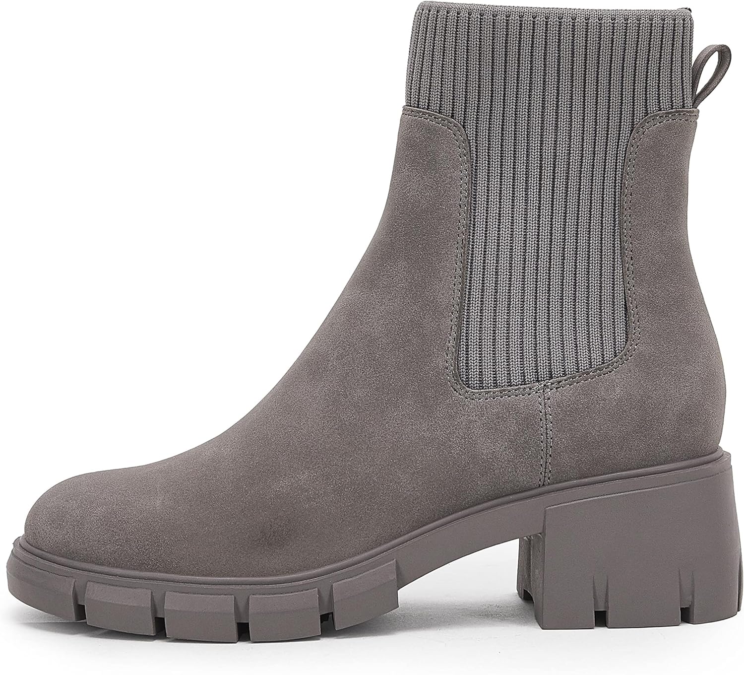 Ruanyu Womens Platform Ankle Boots Elastic Chunky Block Heel Chelsea Booties Lug Sole Non-Slip Combat Shoes - Image 3