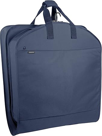 review WallyBags Deluxe Travel Garment Bag with Two Pockets, Navy, 40-Inch