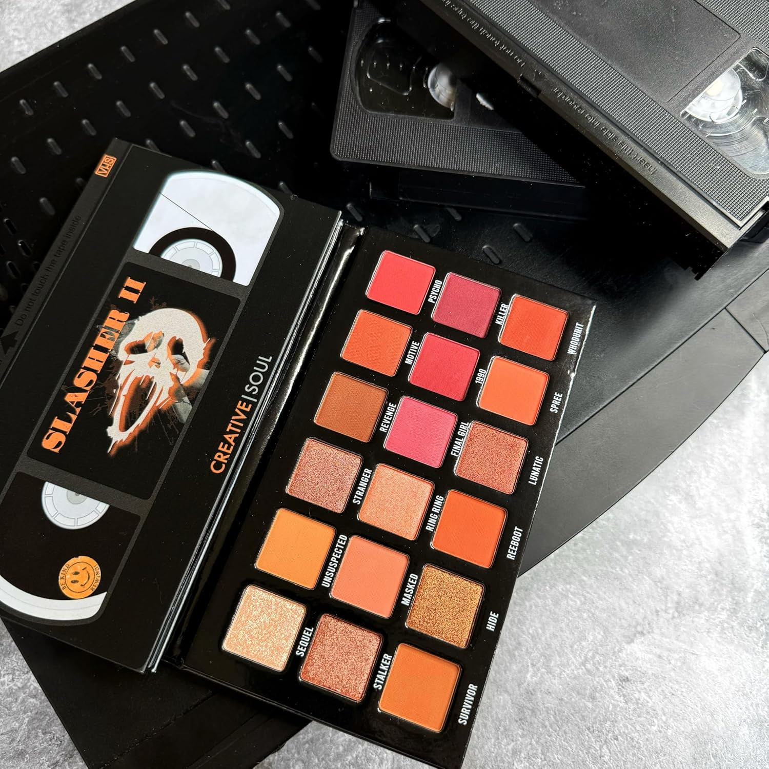 Creative Soul Cosmetics Slasher II Eyeshadow Palette, Horror Movie Neutral Eyeshadow Palette, Blendable & High Pigment Mauve Eye Shadow, Scary Movie Inspired Makeup, Goth Makeup