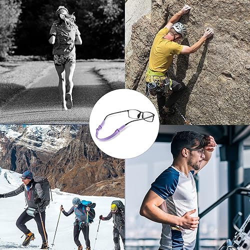 Vista 16 de lvvfit Adjustable Glasses Strap, No Tail Adjustable Eyewear Retainer Glasses Straps, Sunglasses Straps for Men,Women,kids (4pcs Pink)