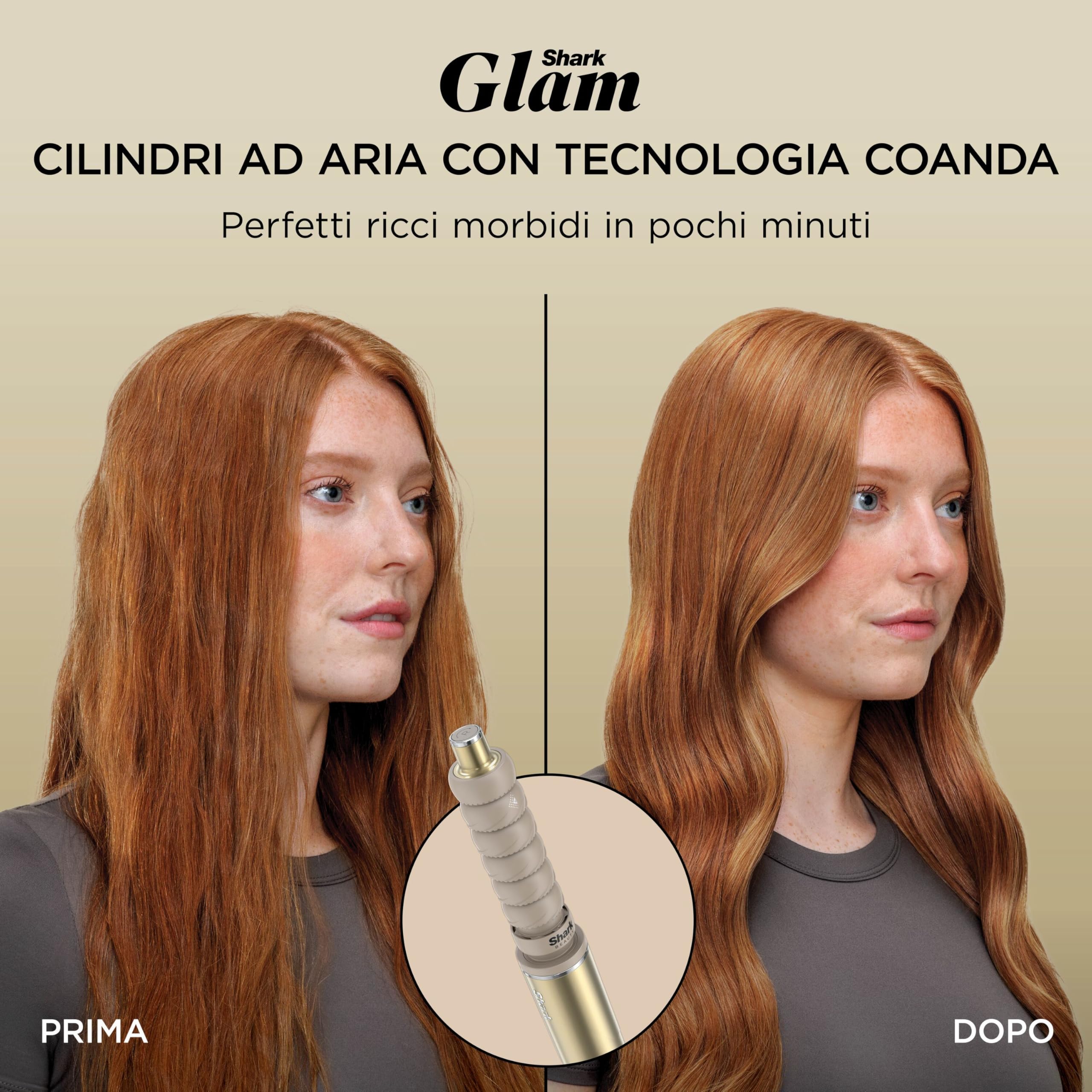 Shark Glam Multi-styler per ricci definiti, onde strepitose e un liscio perfetto con ceramica a temperatura controllata, tecnologia Gloss-Lock e 5 accessori per lo styling tra cui Silki, Glossi