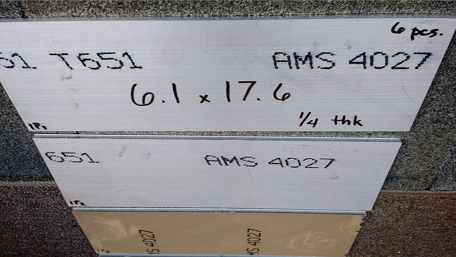 1P 6pcs 6.1 x 17.6 x .25 6061-T6 aluminum plate stock