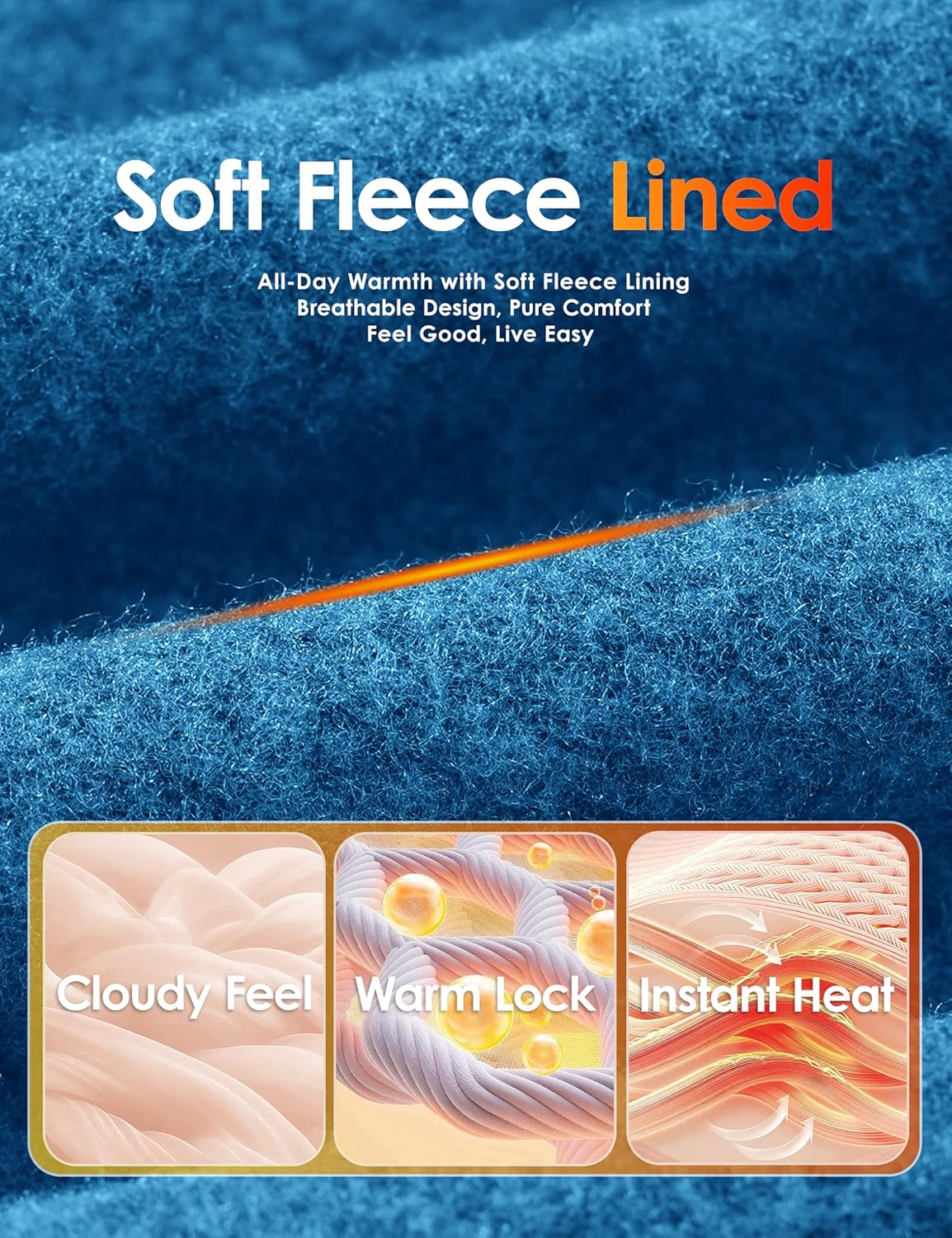 Boladeci Men's Quarter Zip Pullover Premium Fleece Lined Heather Long Sleeve Golf Shirts Midweight 1/4 Half Zip Sweatshirts - Image 3