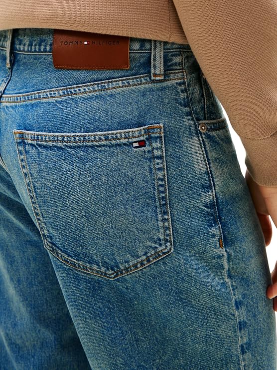 Tommy Hilfiger Men's Tapered Harlem Rgd Ed Light Blue Mw0mw41889 Tapered