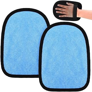Skylety 2 Pcs Sand Wipe Off Mitts Beach Mitt Wipe Duster Cleaner for Summer Volleyball Sandbox Water Activity Soft Towel Clean Sand from Skin Mitt Pack for Surf Ocean Lakeside Recreation(Blue)