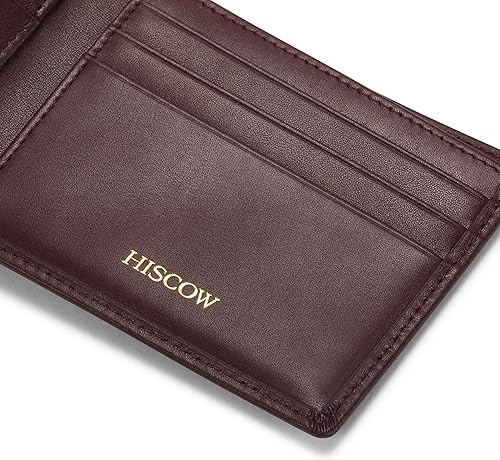 Miniatura 6 de Funda de piel para tarjetas de visita para hombres y mujeres, piel de becerro italiana, Piel de becerro Burdeos, Minimalista