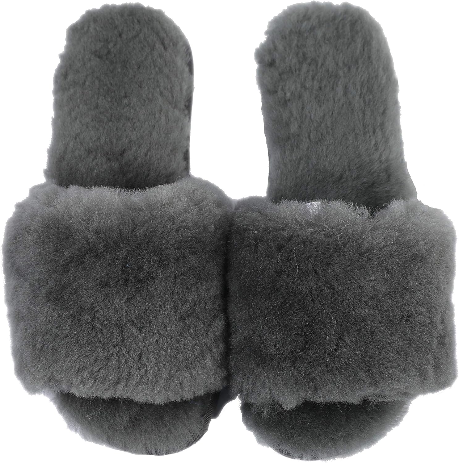 Millffy Women's Wool Fur Slippers Sheepskin Leather Slippers Shearling Fur Fluffy Fuzzy House Bedroom Shoes Slides - Image 2