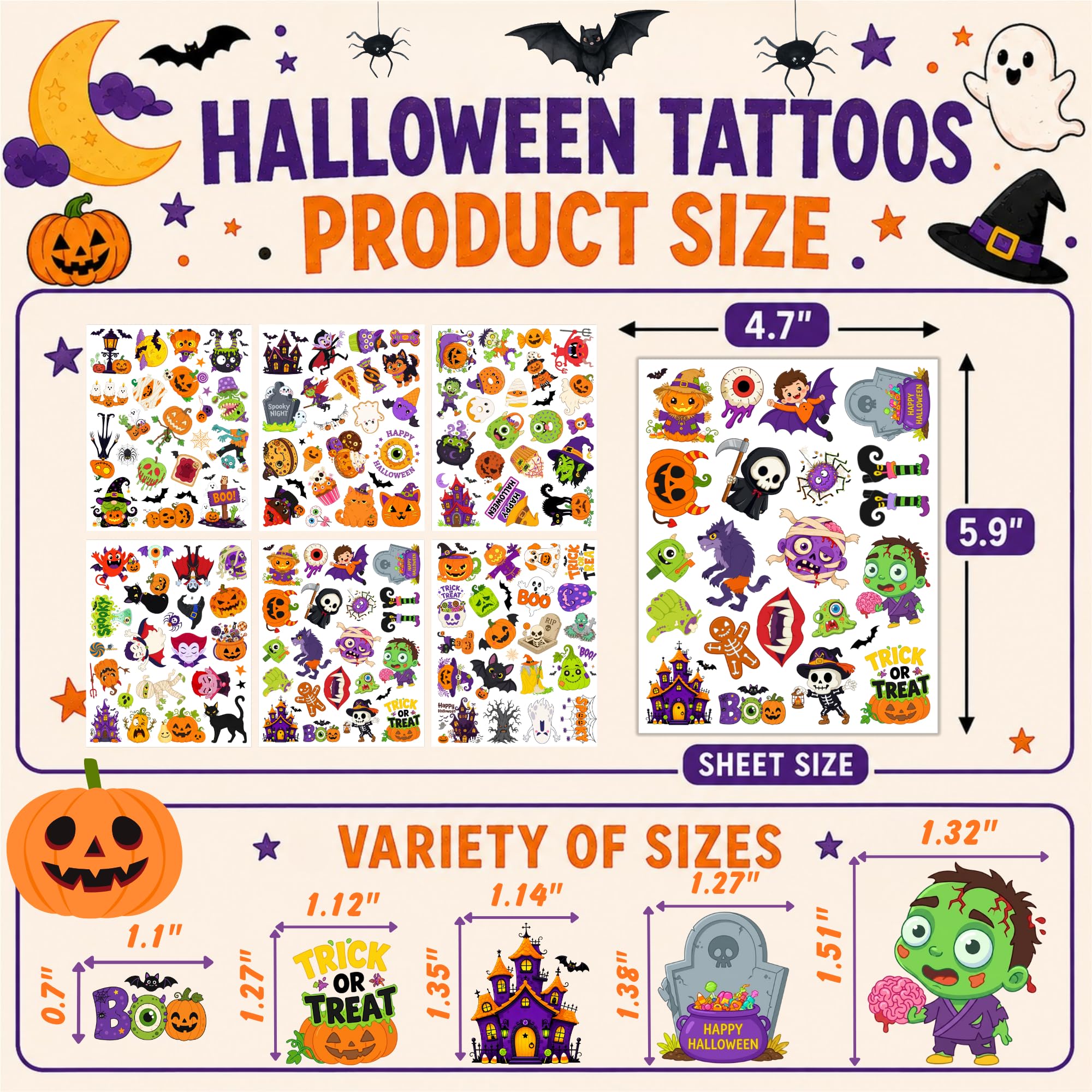 Halloween Temporary Tattoos - 120+ Designs -4