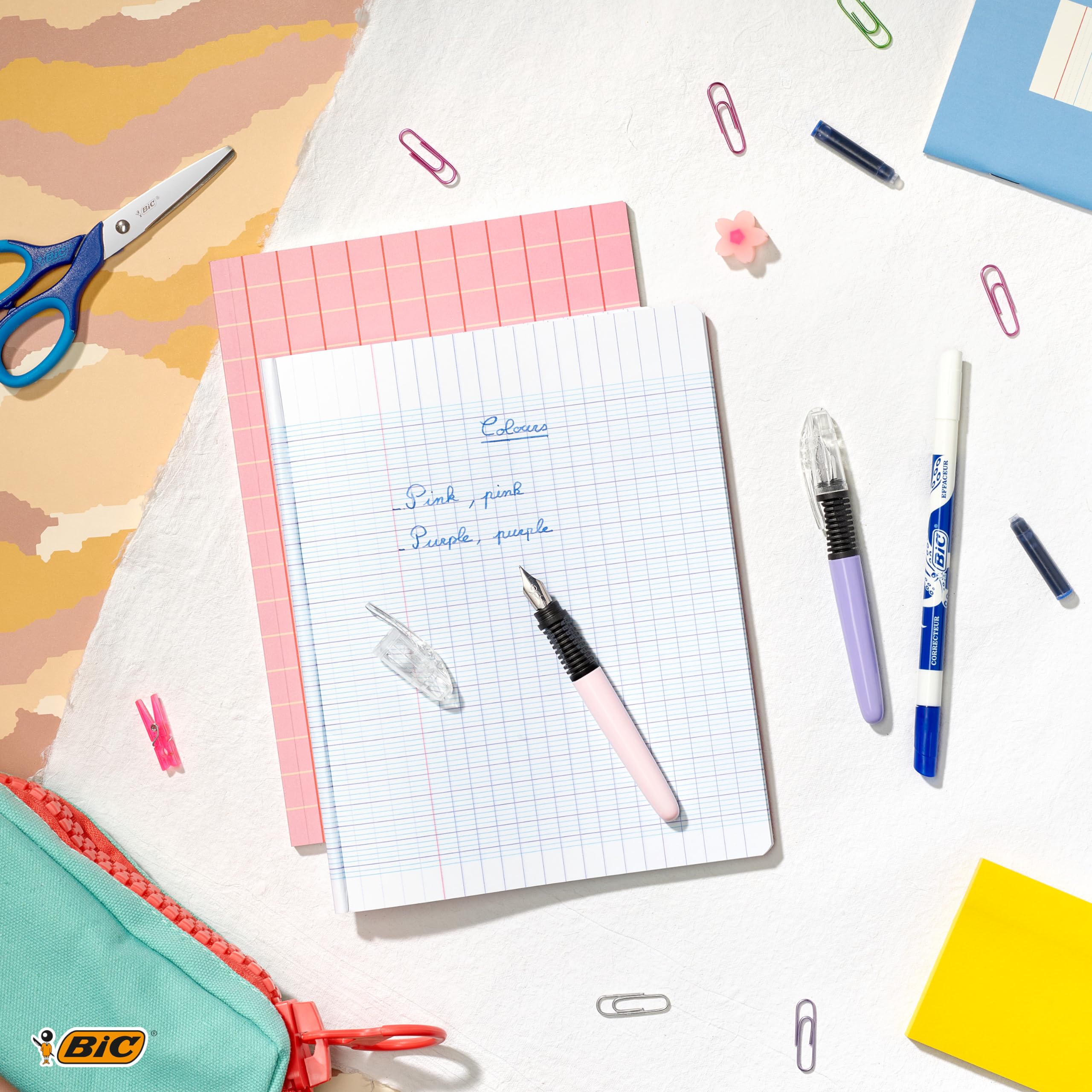 BIC Effaçeurs Réécriveurs, Correcteur pour Stylos-Plume - Encre Bleue, Présentoir de 60 effaçeurs