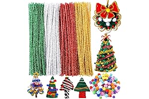 200 Pieces Pipe Cleaners Christmas Colors for Arts and Crafts Project
