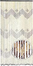 Kobolo Wooden Bead Curtain Flow, 110 x 210 cm, 55 Strands, Brown, Decorative Door Curtain Made of Wooden Beads with Zag Pattern, Ideal as a Fly Curtain, Room Divider or Door Decoration