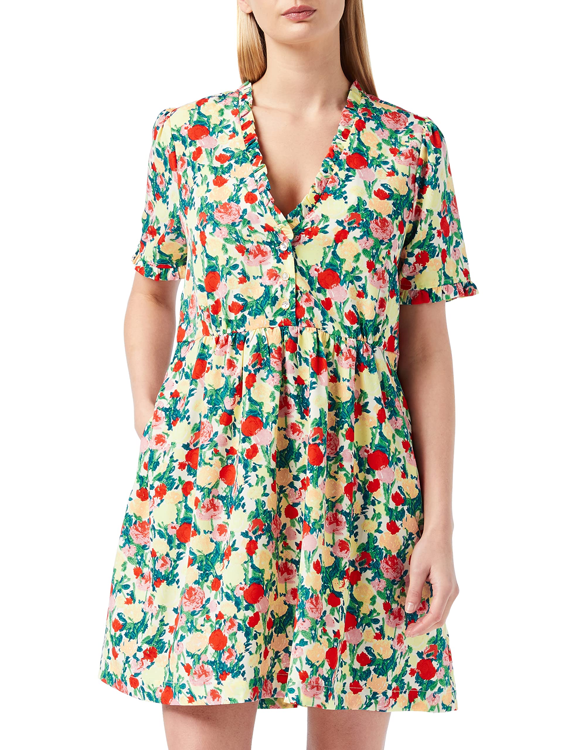 Louche Cosima mini Dress in Monet Flower Print, Multi, Size 12