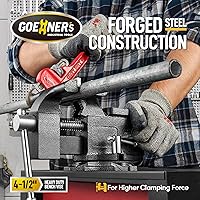 Vista 2 de Tornillo de banco, tornillo de banco de 4-1/2 pulgadas para banco de trabajo, tornillo de banco combinado de utilidad para el hogar con construcción