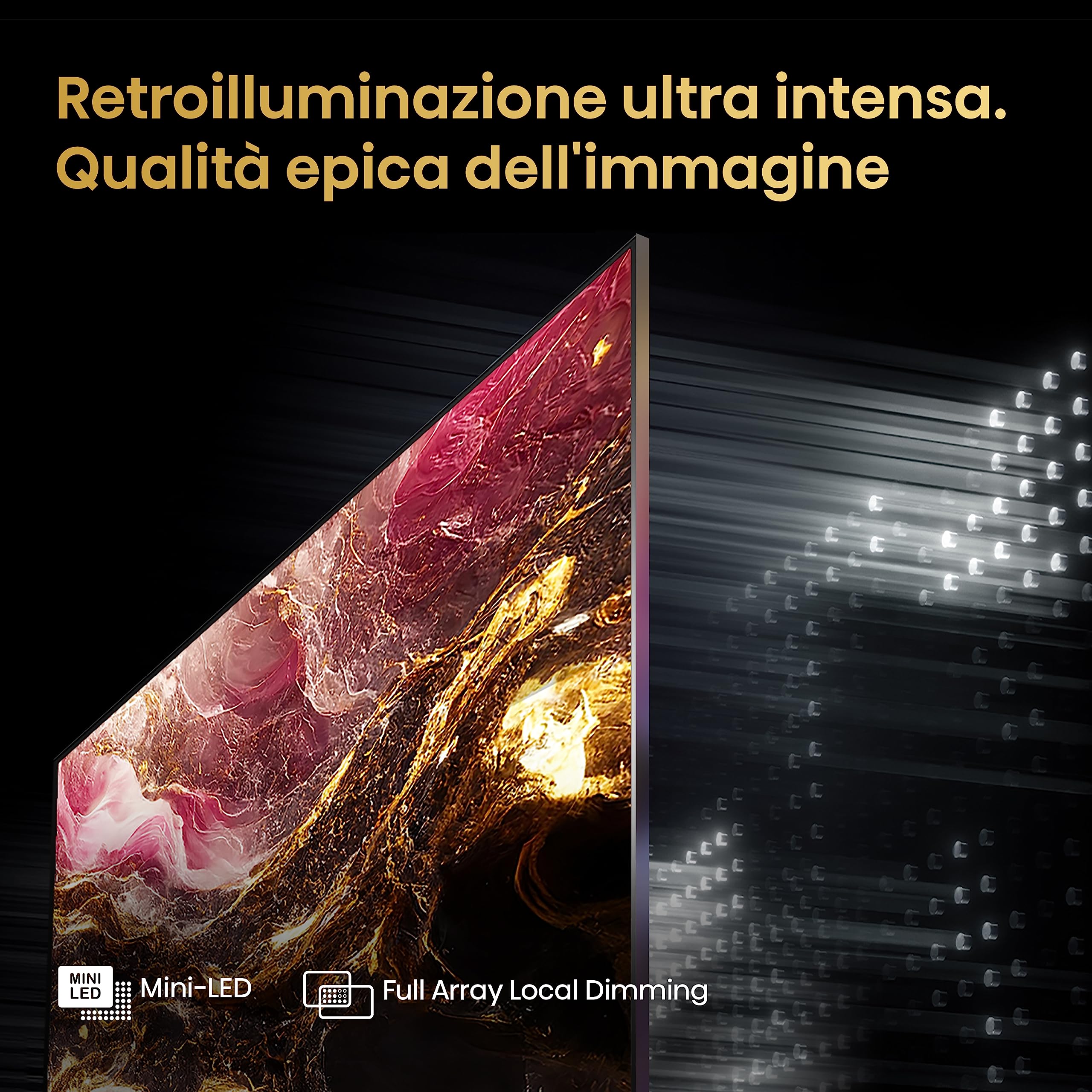 Hisense 65" ULED Mini-LED 4K 2023 65U62KQ, Smart TV VIDAA U6, Dolby Vision, HDR 10+, Game Mode Plus, Alexa Built-in, VIDAA Voice, Tuner DVB-T2/S2 HEVC 10, lativù 4K