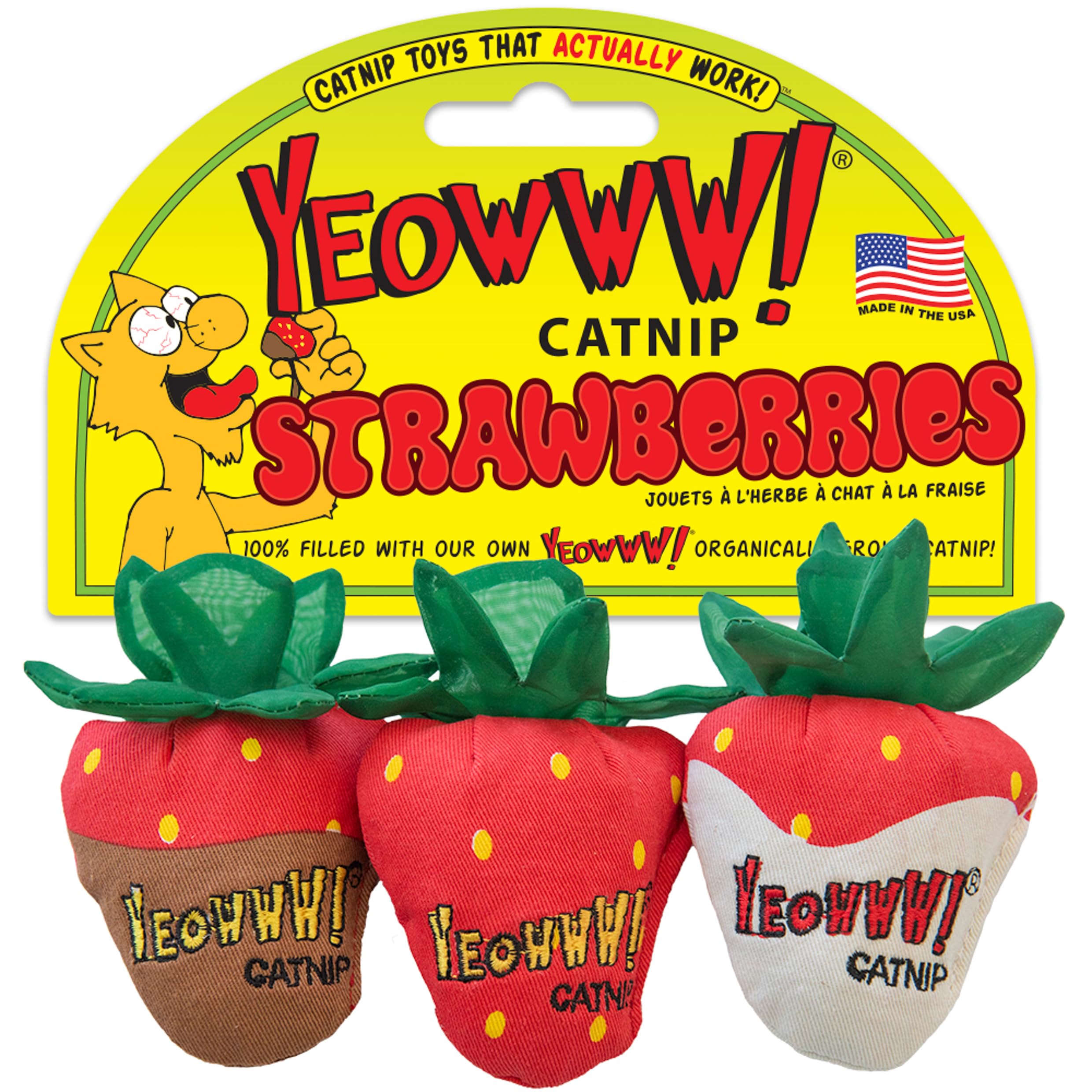 Yeowww! Strawberries 3Pack Cat Toy