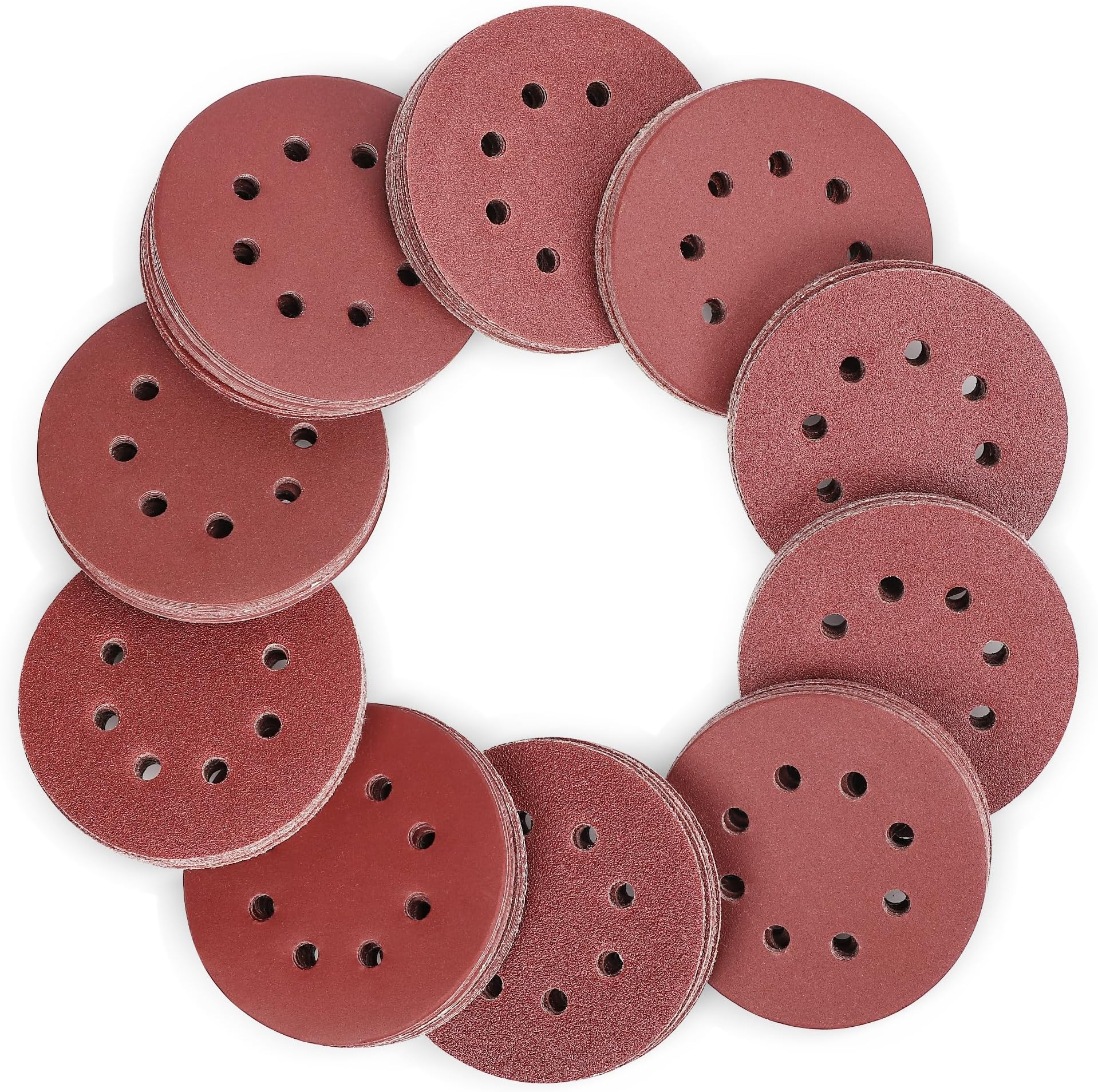 WORKPRO 150-piece Sanding Discs Set - 5-Inch 8-Hole Sandpaper 10 Grades Include 60, 80, 100, 120, 150,180, 240, 320, 400, 600 Grits for Random Orbital Sander(Not for Oscillating Tools or Mouse Sander)