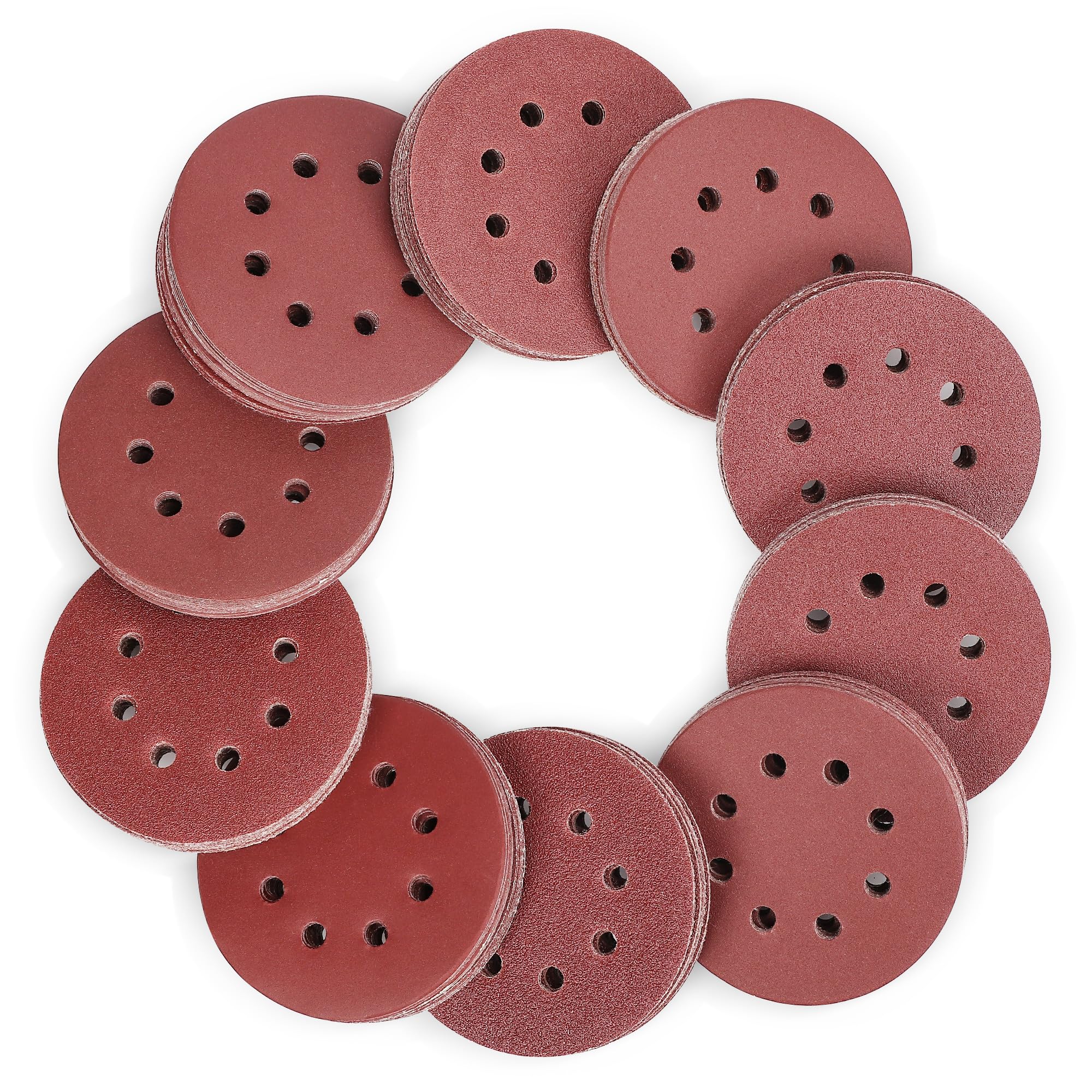 WORKPRO150-piece Sanding Discs Set - 5-Inch 8-Hole Sandpaper 10 Grades Include 60, 80, 100, 120, 150,180, 240, 320, 400, 600 Grits for Random Orbital Sander(Not for Oscillating Tools or Mouse Sander)