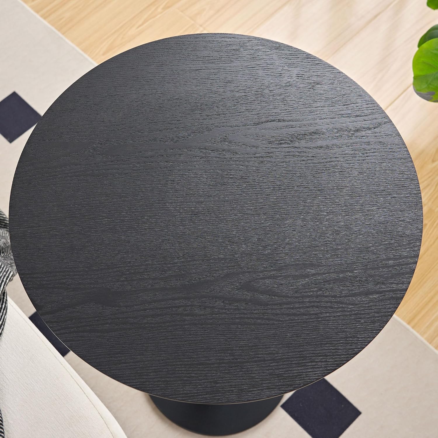 WILLIAMSPACE Round Side End Table Drink Table, Modern Black Pedestal Table Martini Table Accent Table Coffee Tea End Table for Bed Room, Living Room, 15.74''D x 23.77''H