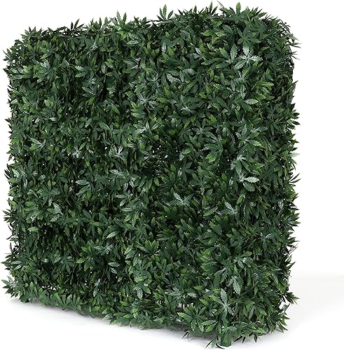 3rd Street Inn Pared de seto de malezas artificial, planta de privacidad artificial para exteriores, gran sustituto de boj y hiedra, divisor de