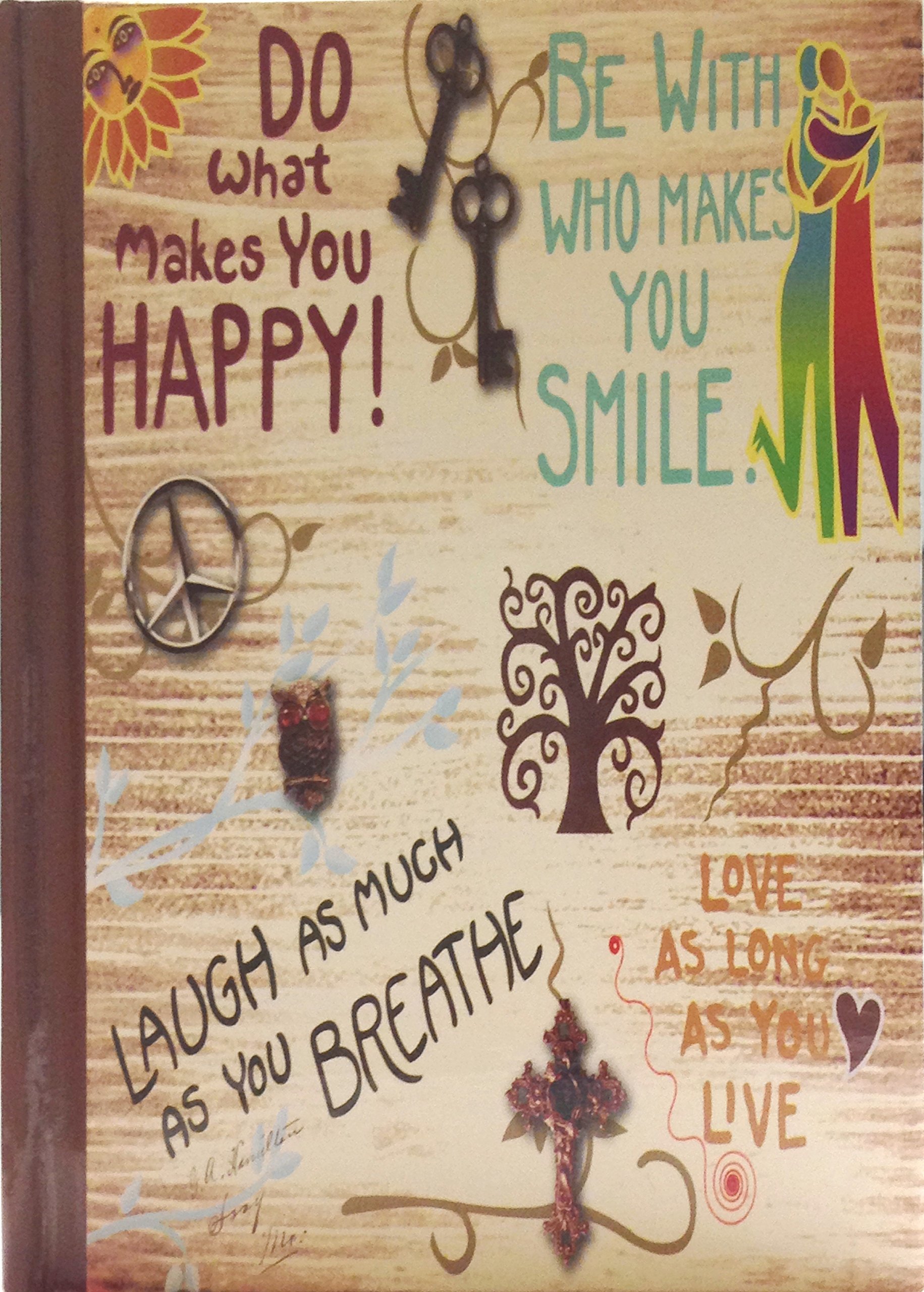 Arpan 11x8cm Pocket Notebook Ruled with Marker Ribbon, Organizer & Journal Non Dated Notebook, Life Inspirational Slogans Art Cover (11x8cm - Pack of 1)