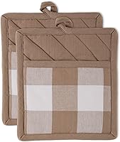 Vista 30 de DII Buffalo Check Kitchen Collection, juego de cocina clásico de granja, guante de horno, rojo y negro, 2 piezas