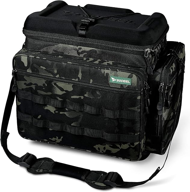 Rodeel Fishing Bag, Large Fishing Tackle Bag, Hold-All Bag for Boat Fishing, Fresh Water and Sea Fishing, Without Tackle Box
