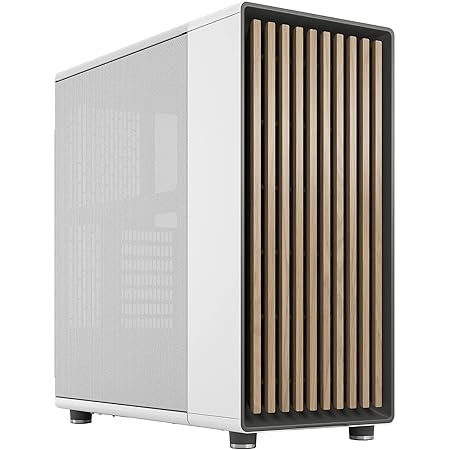 Fractal Design North Chalk White - Wood Oak front - Mesh side panels - Two 140mm Aspect PWM fans included - Type C USB - ATX Airflow Mid Tower PC Gaming Case