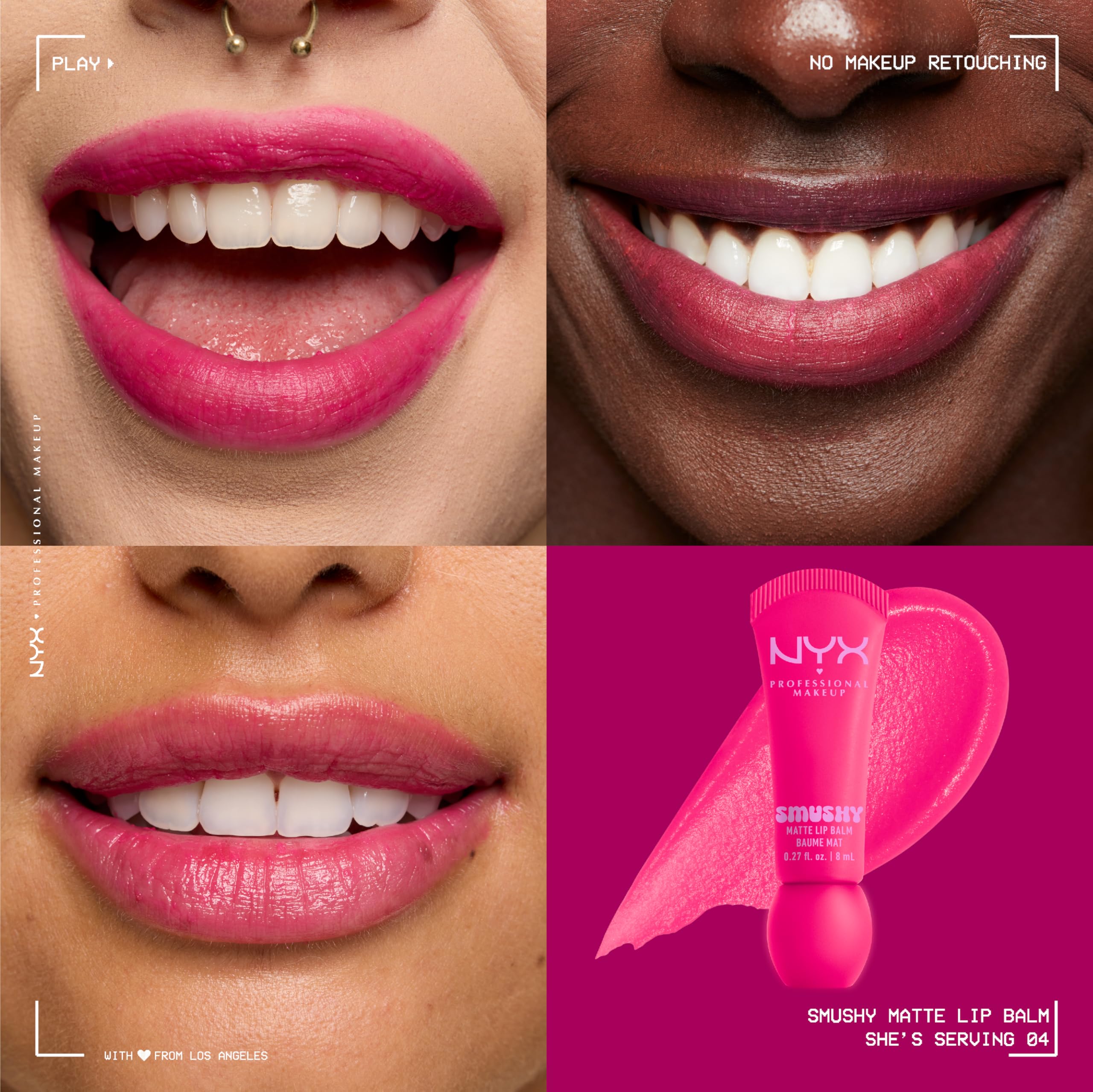 NYX Professional Makeup Smushy Matte Lip Balm, Soft Matte Finish, Hydrating & Buildable Colour, Shade: She Is Serving, 8ml - Image 2