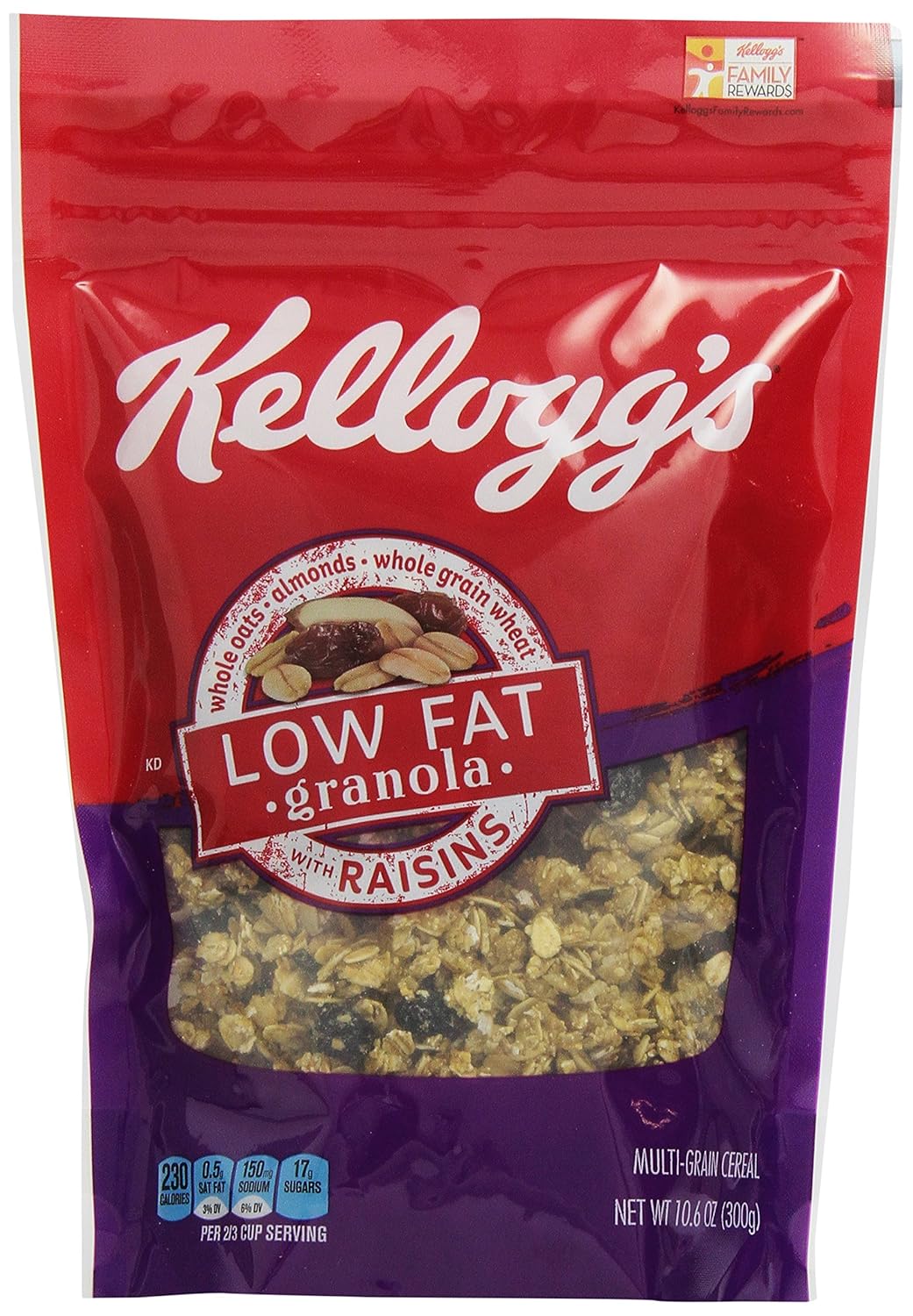 Kellogg's Low Fat Granola with Raisins, 10.6 Ounce (Pack of 6)