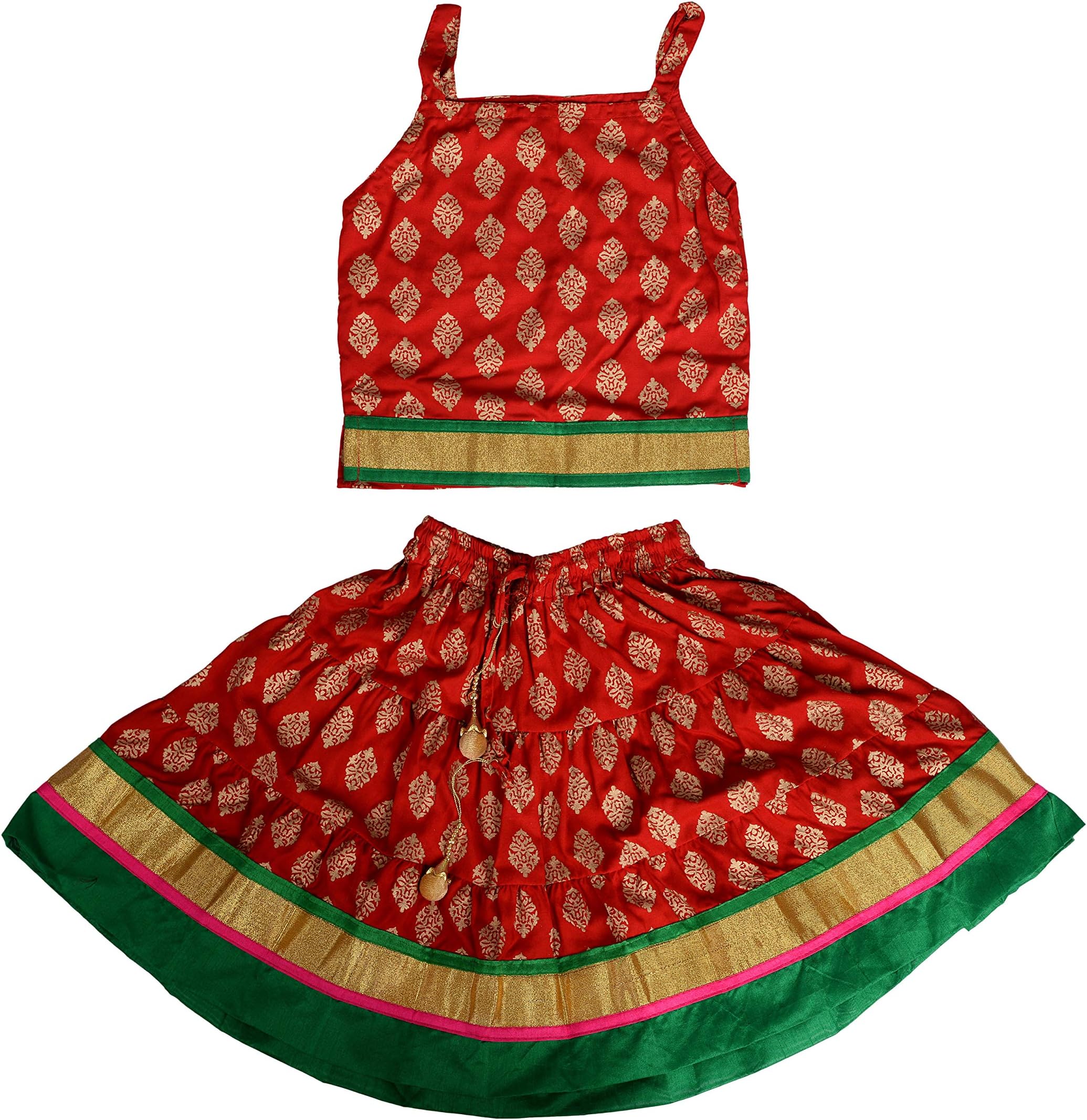 DIAMO Baby Girl's Rayon Readymade Lehenga Choli