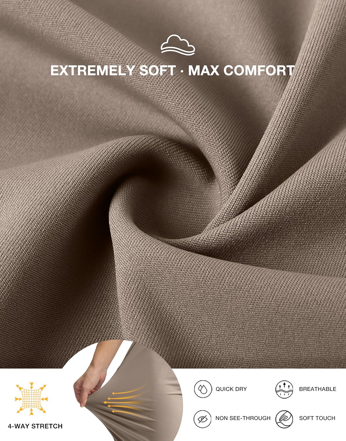 G Gradual Women's Bermuda Shorts with Pockets 11" Knee Length Stretch Comfy Drawstring Long Shorts for Women Summer Walking - Image 6