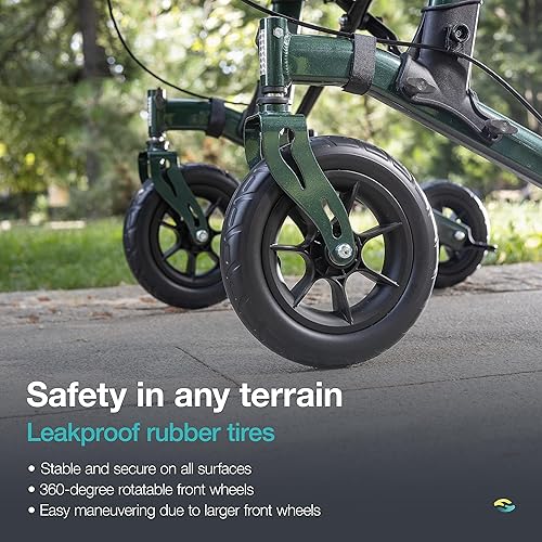 Miniatura 3 de Helavo Andador vertical todo terreno con neumáticos de goma sólida sin planos, andador de pie para personas mayores al aire libre - Rollator de pie