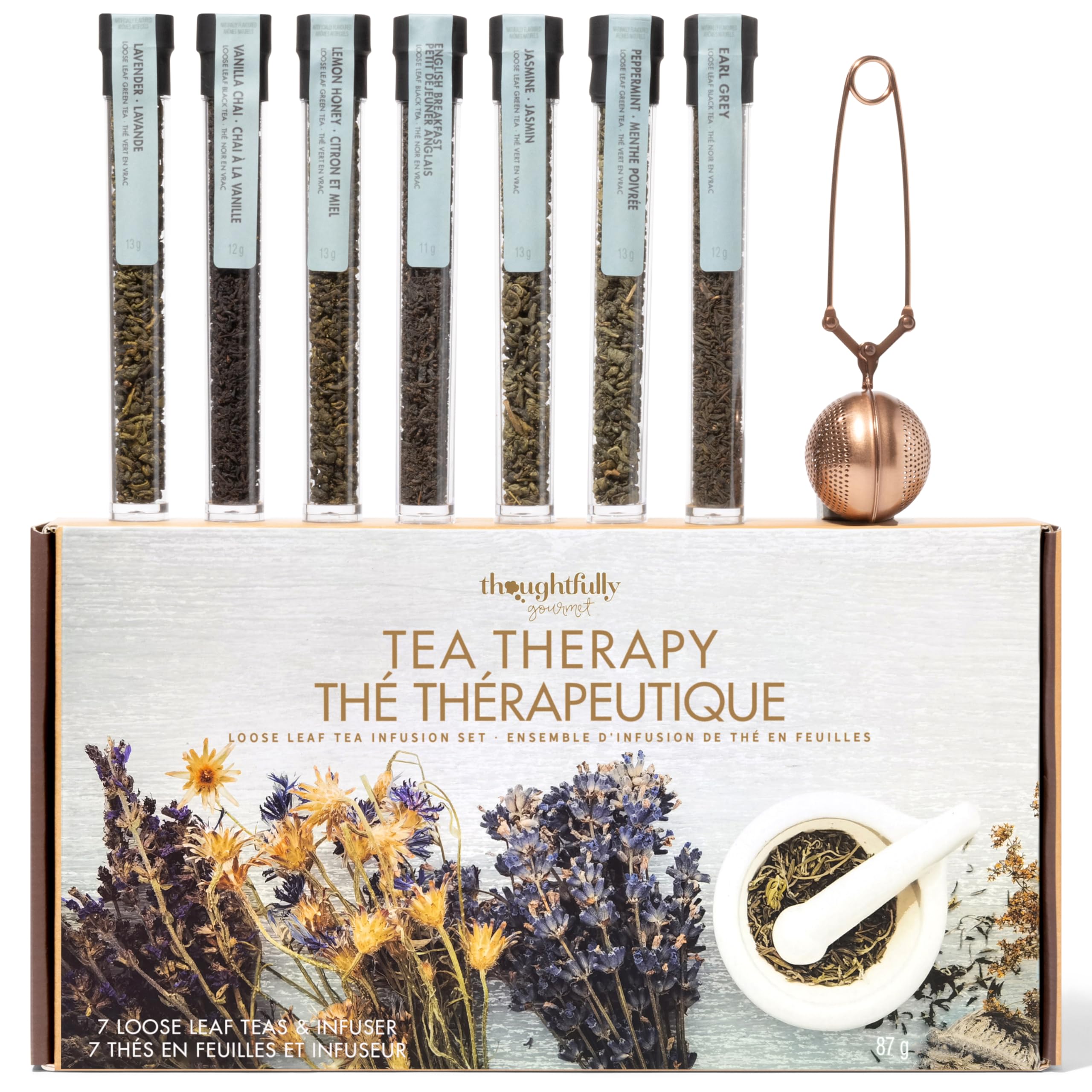 Thoughtfully Gourmet, Tea Therapy Infusion Gift Set, 7 Unique