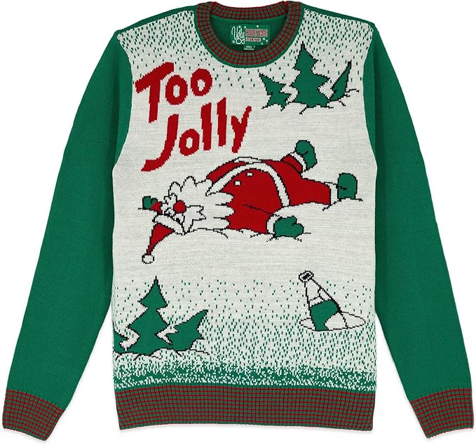 The Ugly Sweater Co. Ugly Christmas Sweater for Holiday Fun Tacky Unisex Design, Perfect Snug Fit Breathable Crewneck