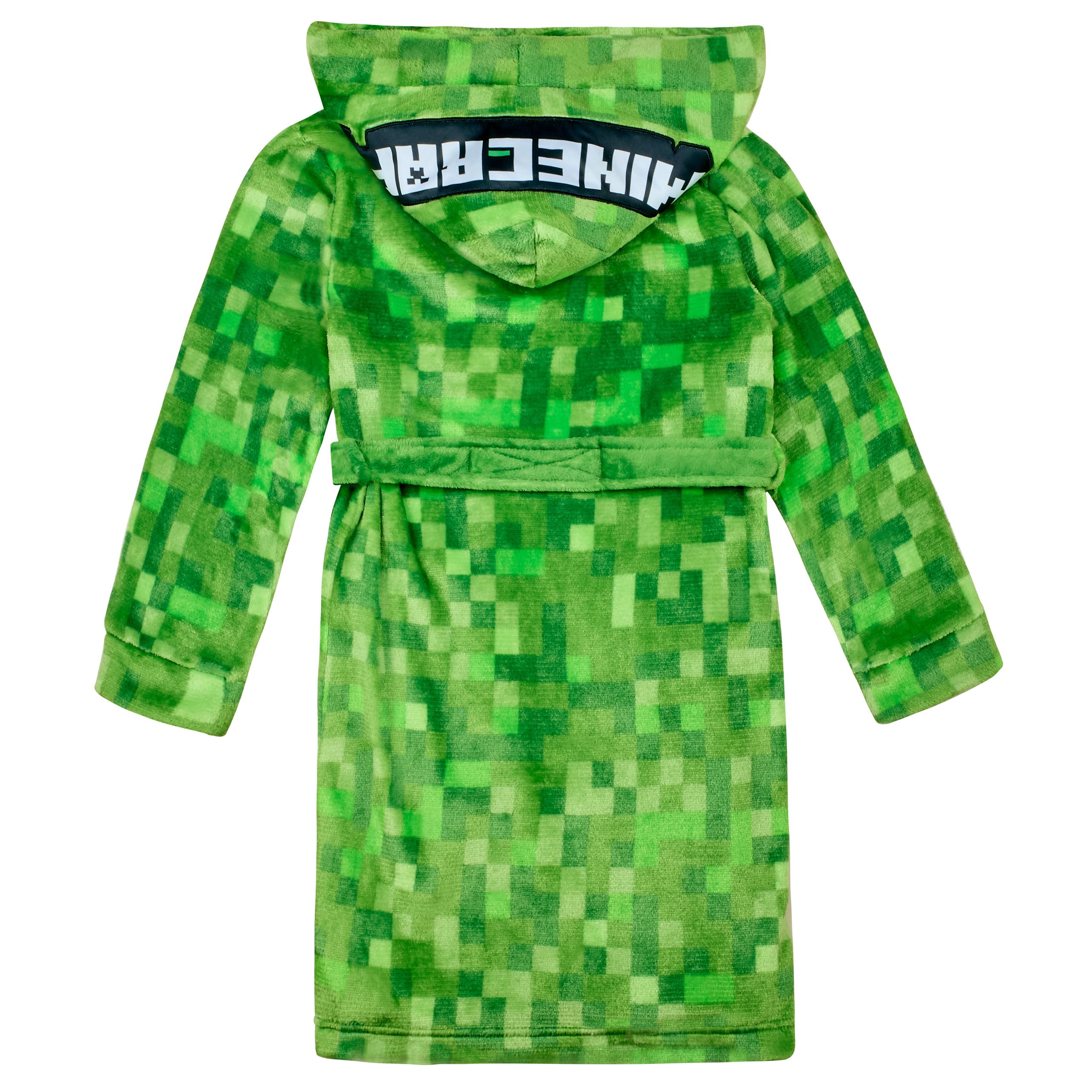 Minecraft Bademantel Kinder Jungen Fleece Morgenmantel mit Kapuze Creeper Design
