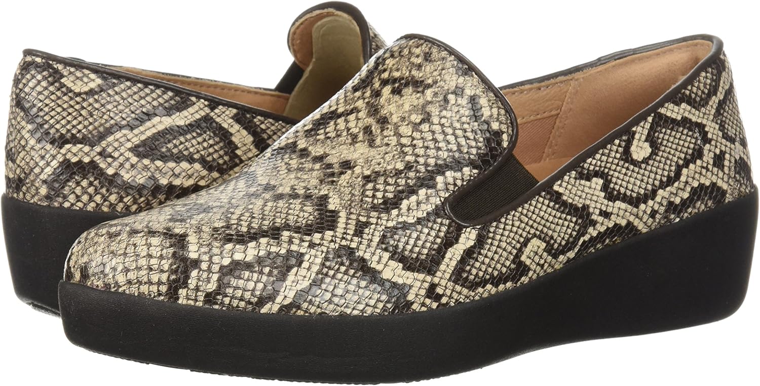 FitFlop Women's Superskate Sneaker 6 Taupe Snake