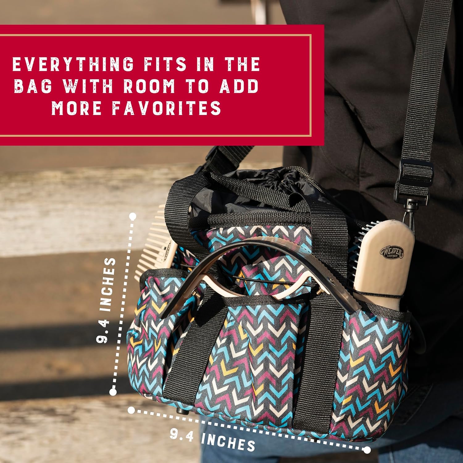 Horse Grooming Kit, 7-Piece Horse Brush Set with Organizer Tote Bag, Hoof Pick, Comb, Sweat Scraper, Equine Tools for Daily Grooming, Leopard