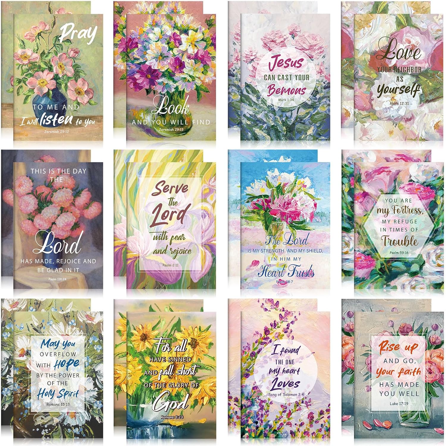 24 Pcs Bible Verse Notebook Religious Motivational