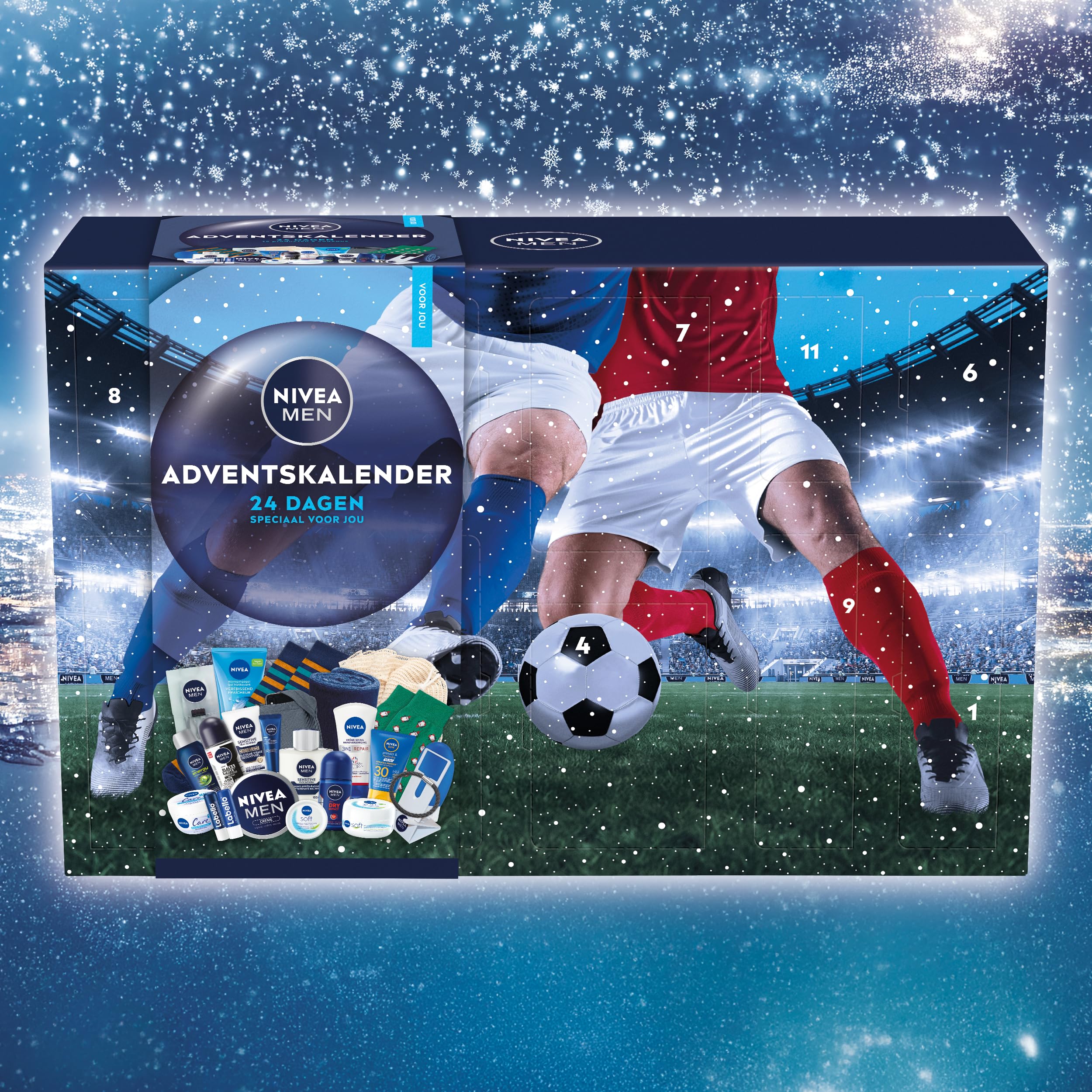 NIVEA Calendario de Adviento Hombres 2025 – Calendario de cuenta regresiva completo - Regalo de 24 productos – Regalo de San Valentín y Navidad