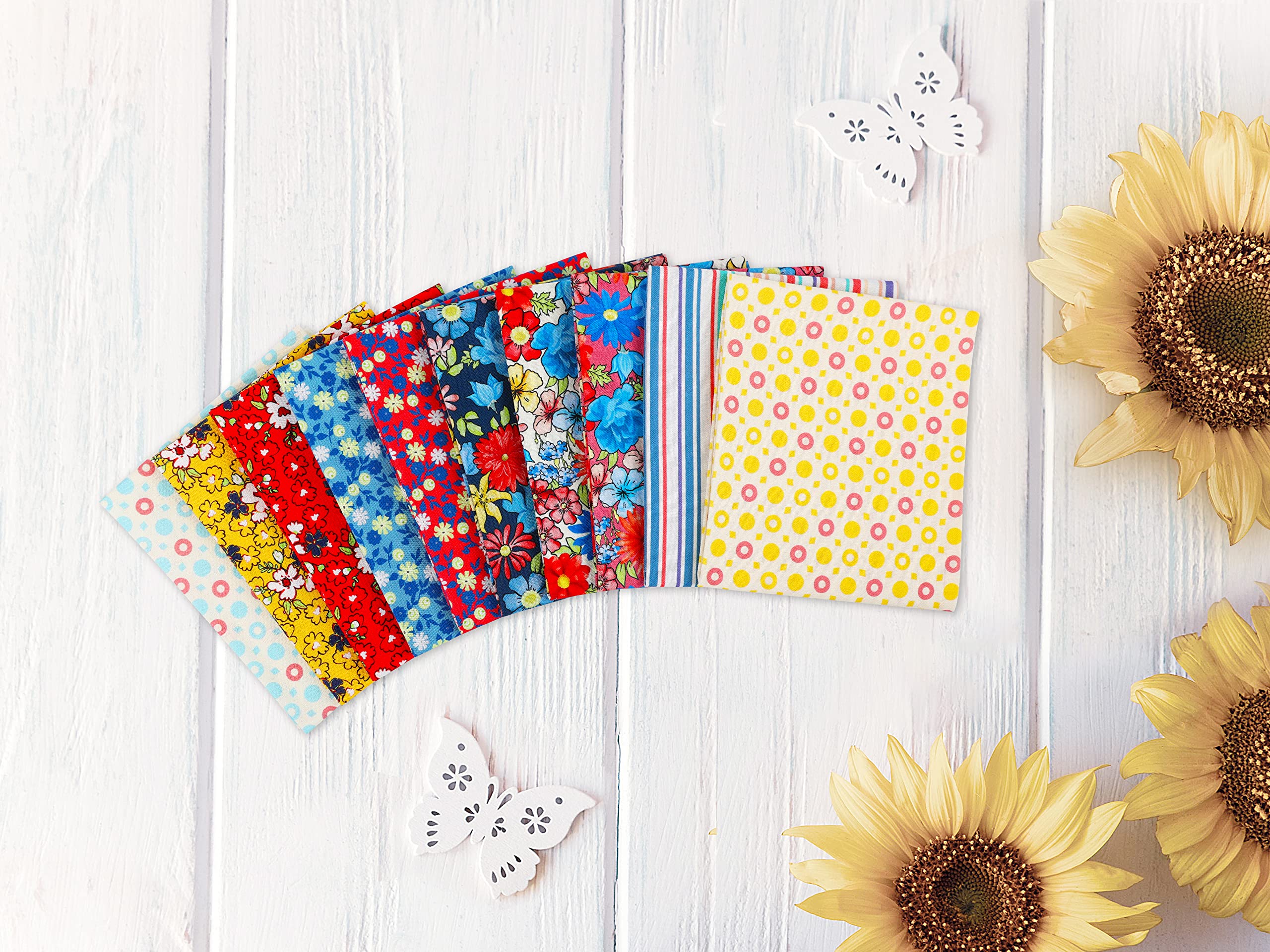 -43 opzioni- 100% cotone trapuntatura fasci di tessuto 10 pezzi 46 x 53 cm – Peso medio 147,4 g – per trapuntatura, progetti di cucito, patchwork, artigianato fai da te, cielo stellato [General Store,