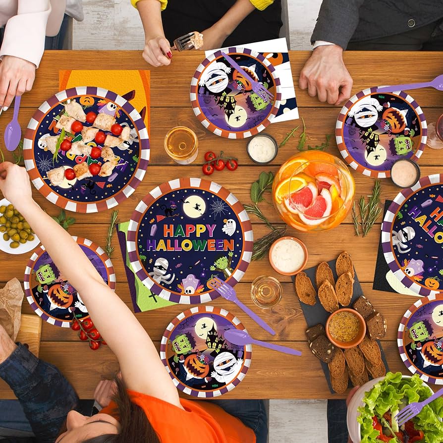 ハロウィン★食器set Amazon.co.jp: ハロウィンパーティー食器セット 168個 漫画