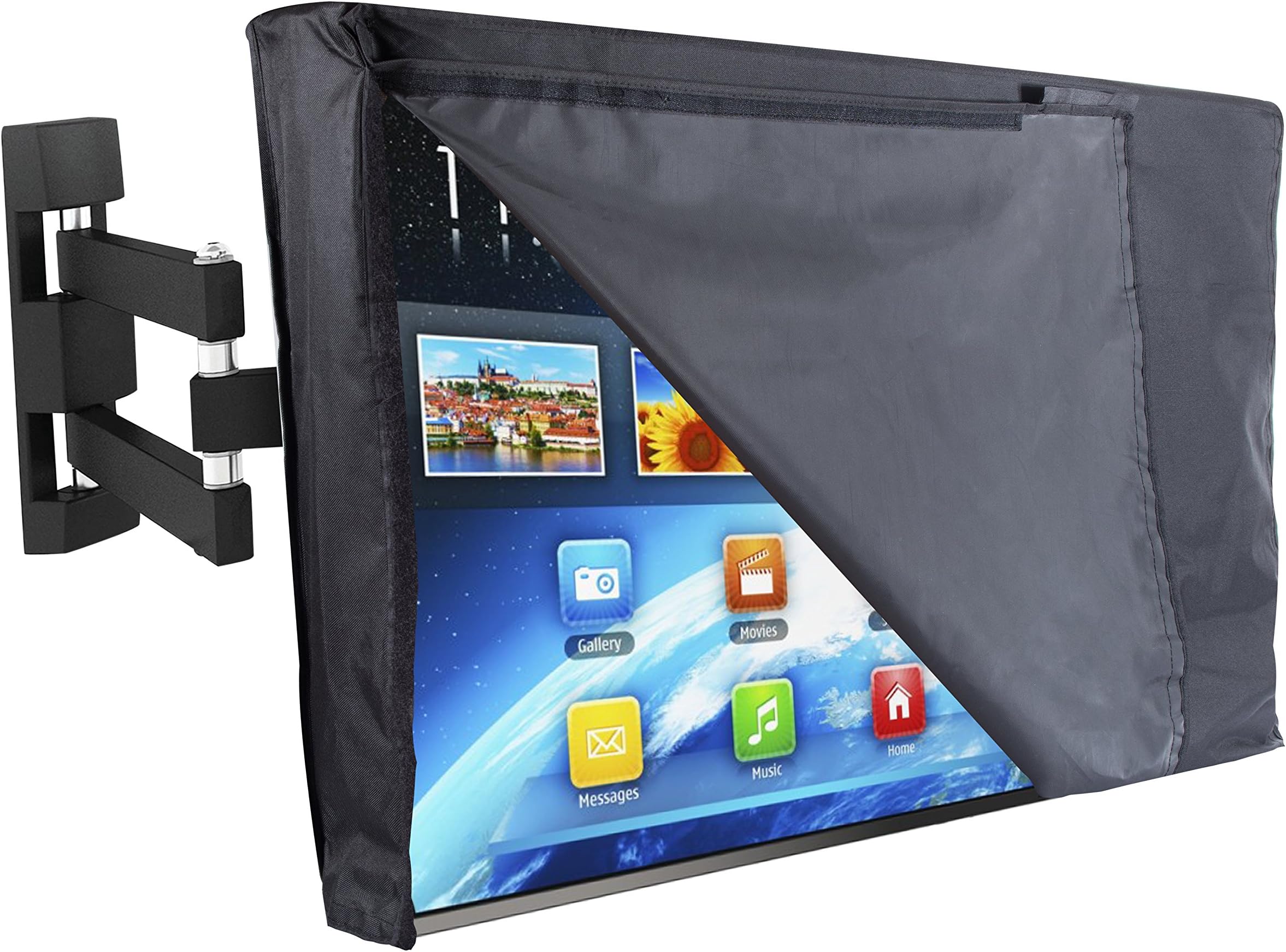 Outdoor TV Cover 40 to 42 inches with Front Flap, Waterproof Thick Fabric, Weatherproof Outdoor TV Enclosure for Outside Tv