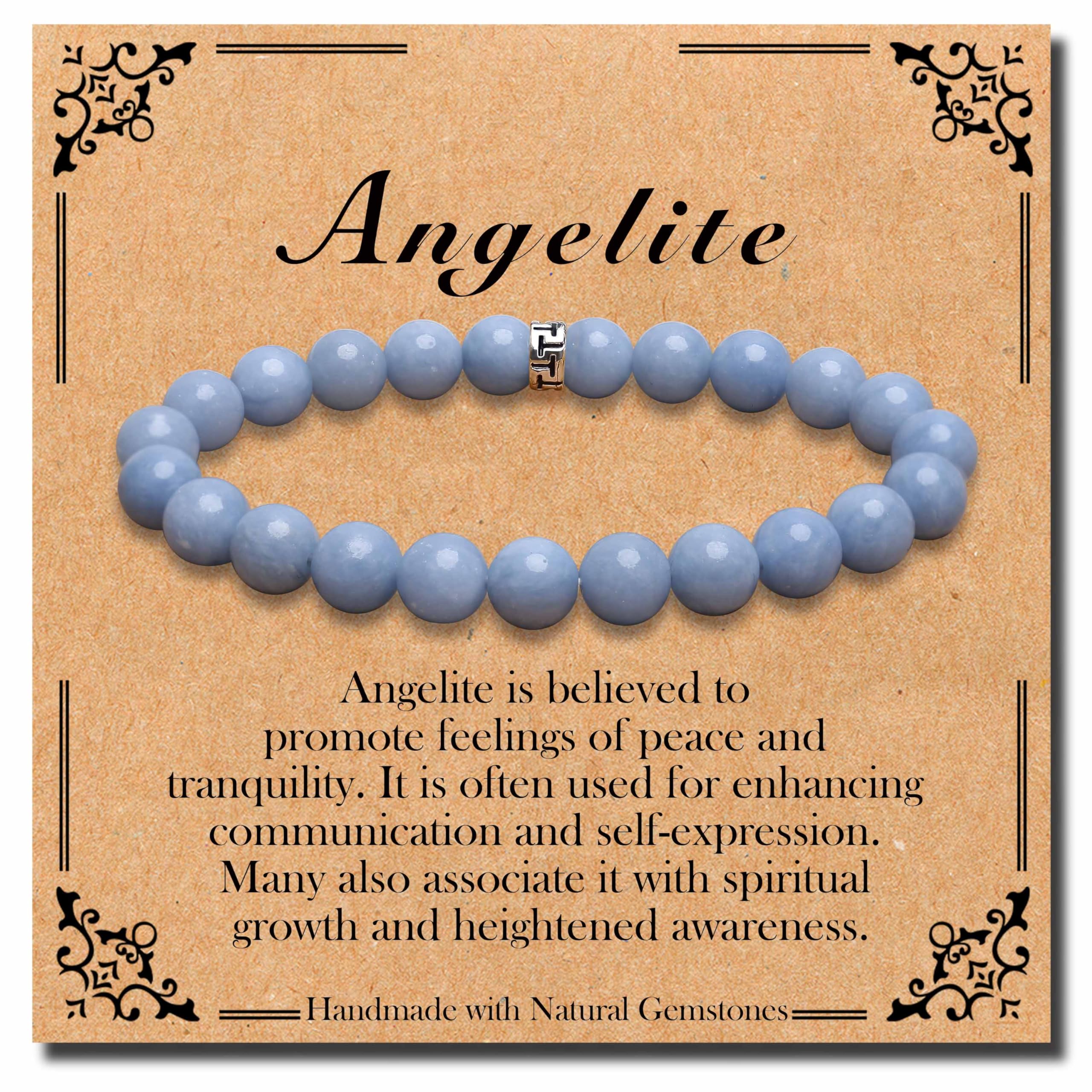 BONNY BOXX Natural Stretch Healing Gemstone Bracelet 4 6 8mm Semi Precious Stone Bracelet for Men Women Stress