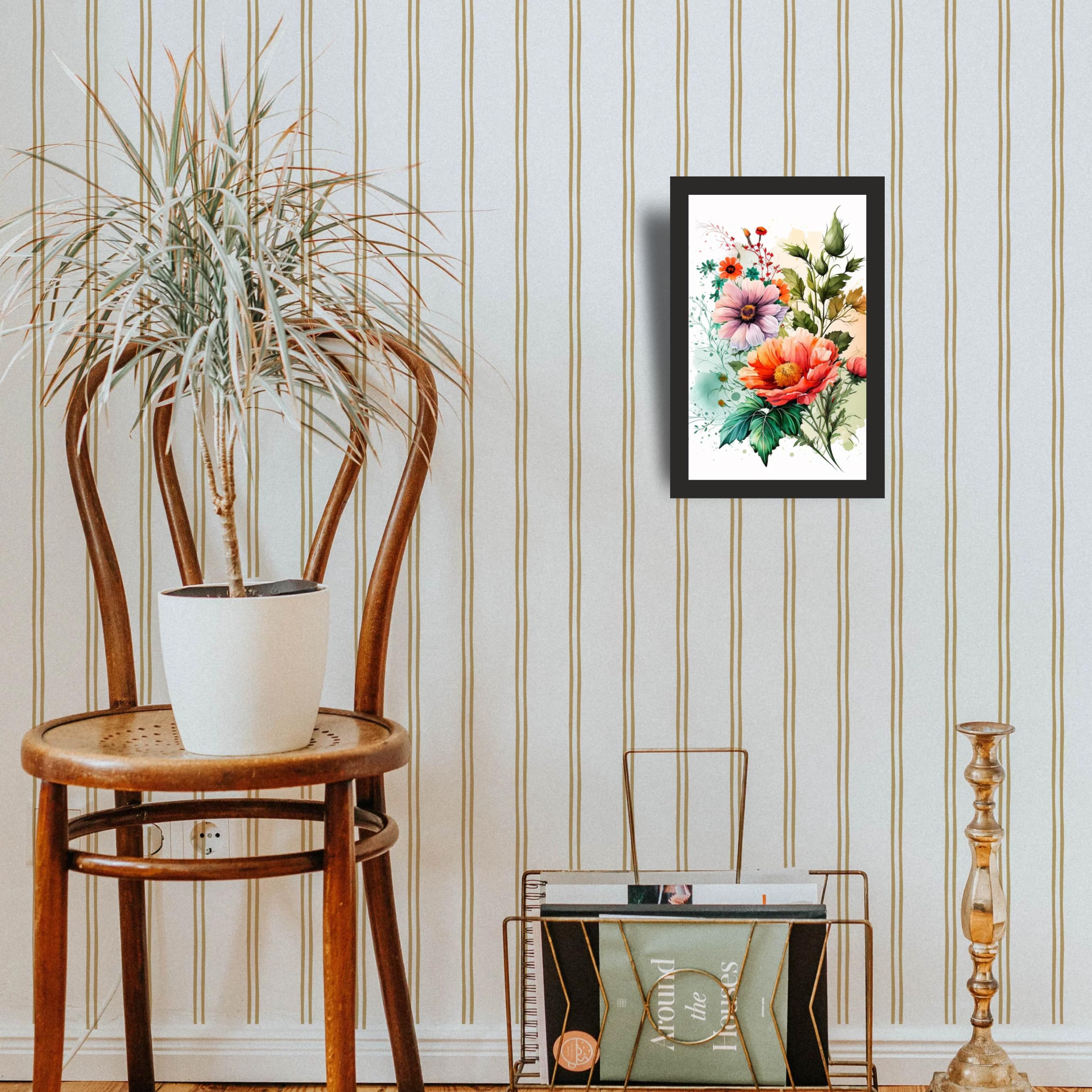 Botanical Floral Wall Art Frame 12x18 Inch